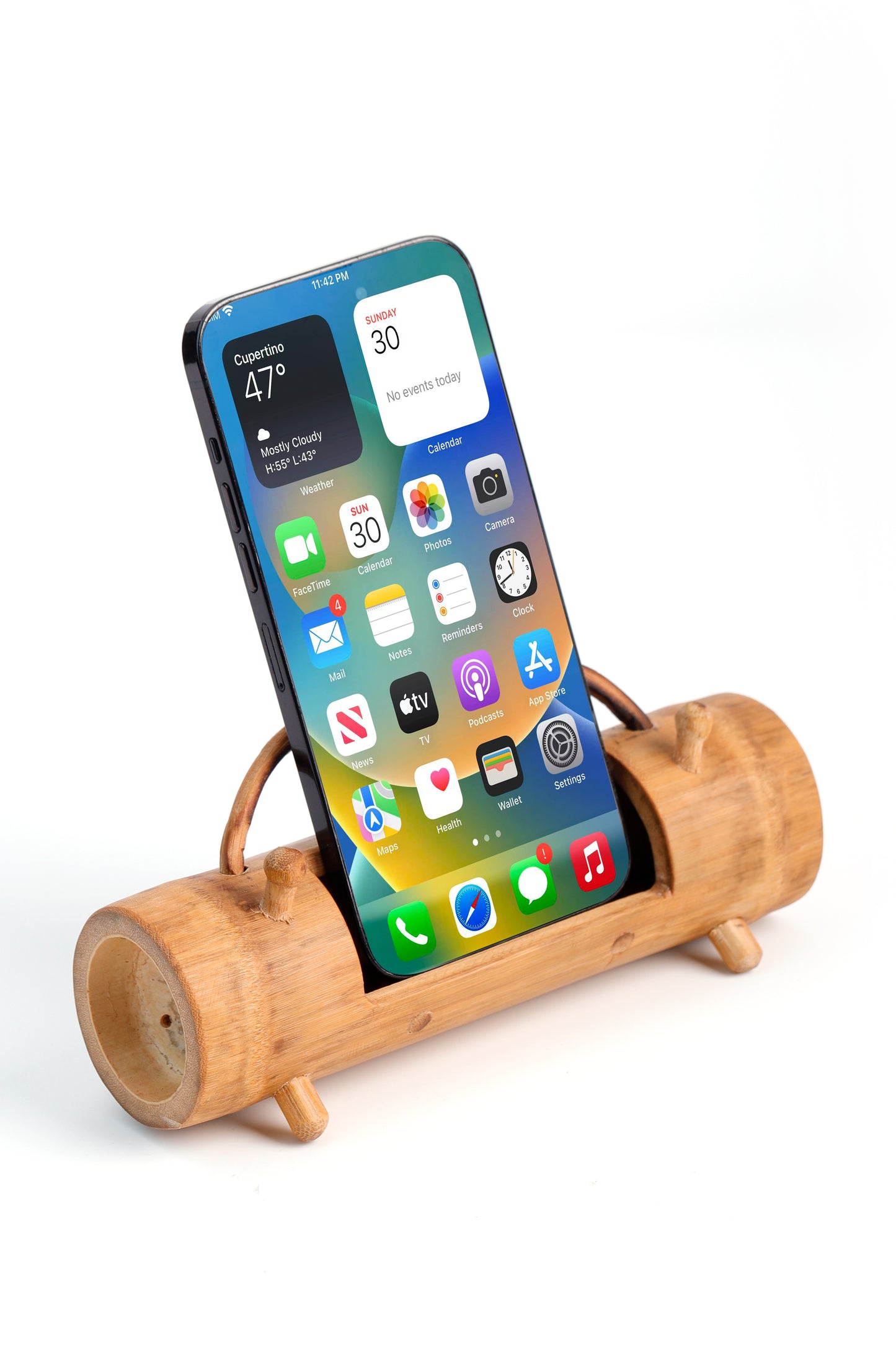 Bamboo Acoustic Phone Stand